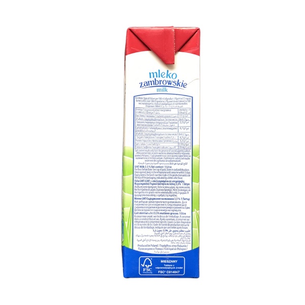 DATE T11/2024 Thùng Sữa Tươi 12 x 1L Mleko Zambrowskie 3.5% Béo