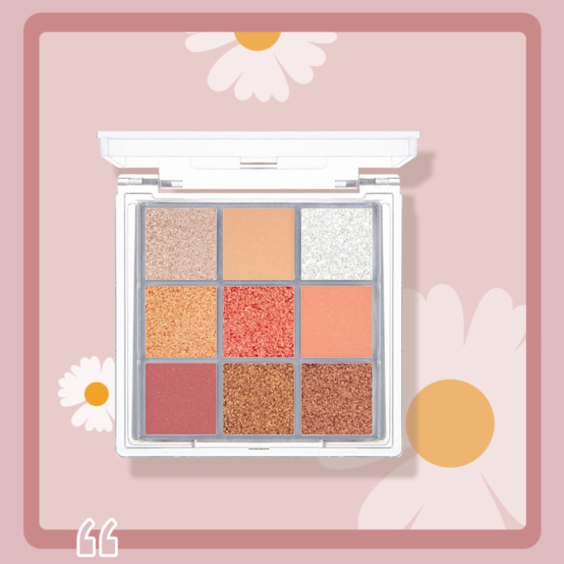 [Hàng mới về] Bảng phấn mắt 9 màu ánh ngọc trai và lì hình hoa cúc COLOR STYLE chuyên dụng