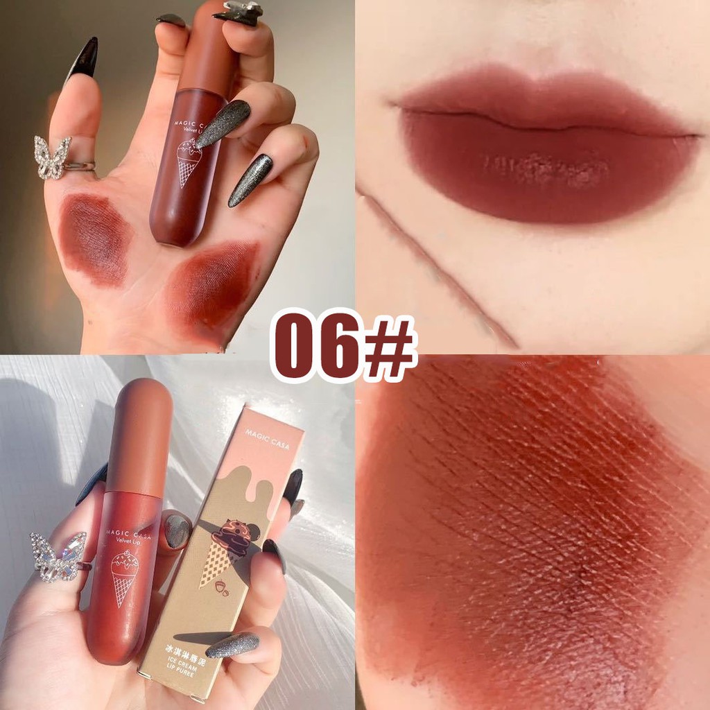 Son môi Magic Casa dưỡng ẩm lâu trôi chống thấm nước thiết kế hình que kem sáng tạo