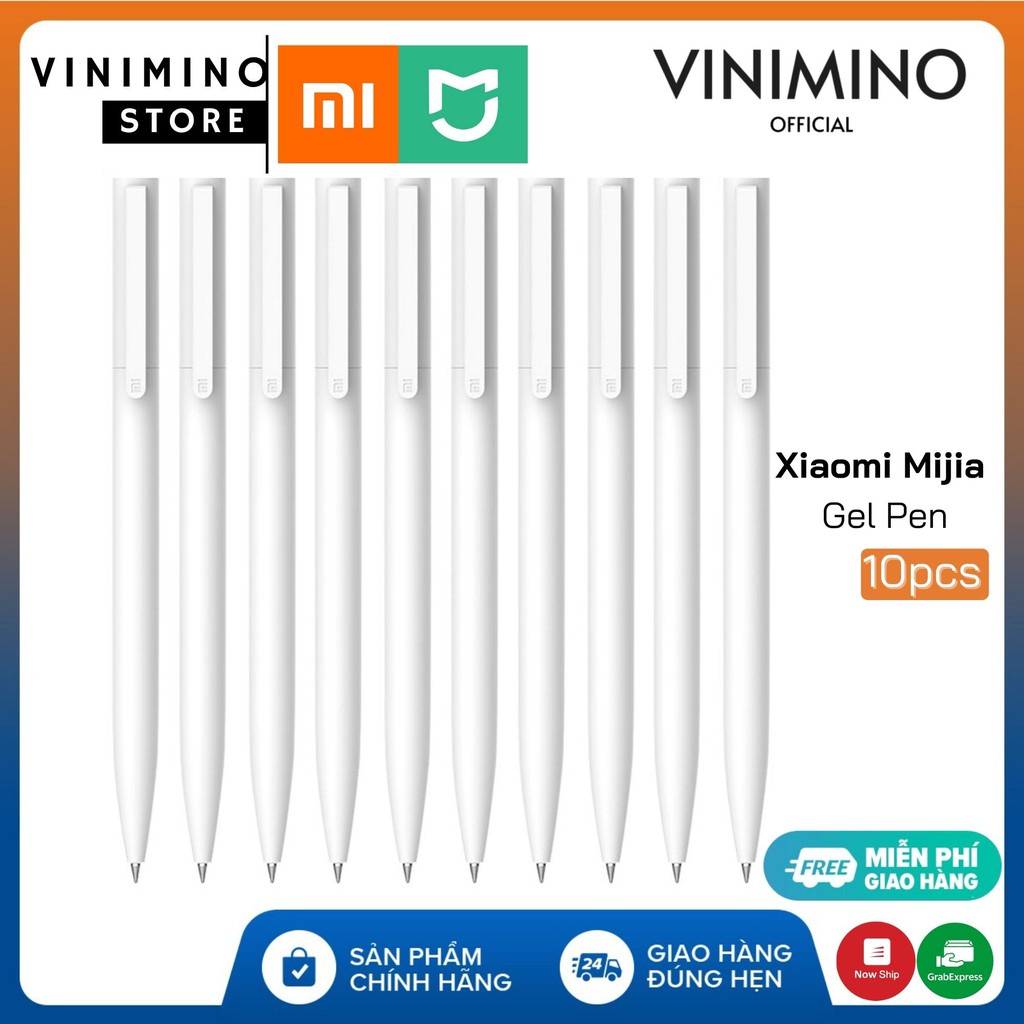 Hộp 10 Bút Bi Trắng Cao Cấp XIAOMI - Mực Gel Đen (MJZXB01WC) | Vinimino