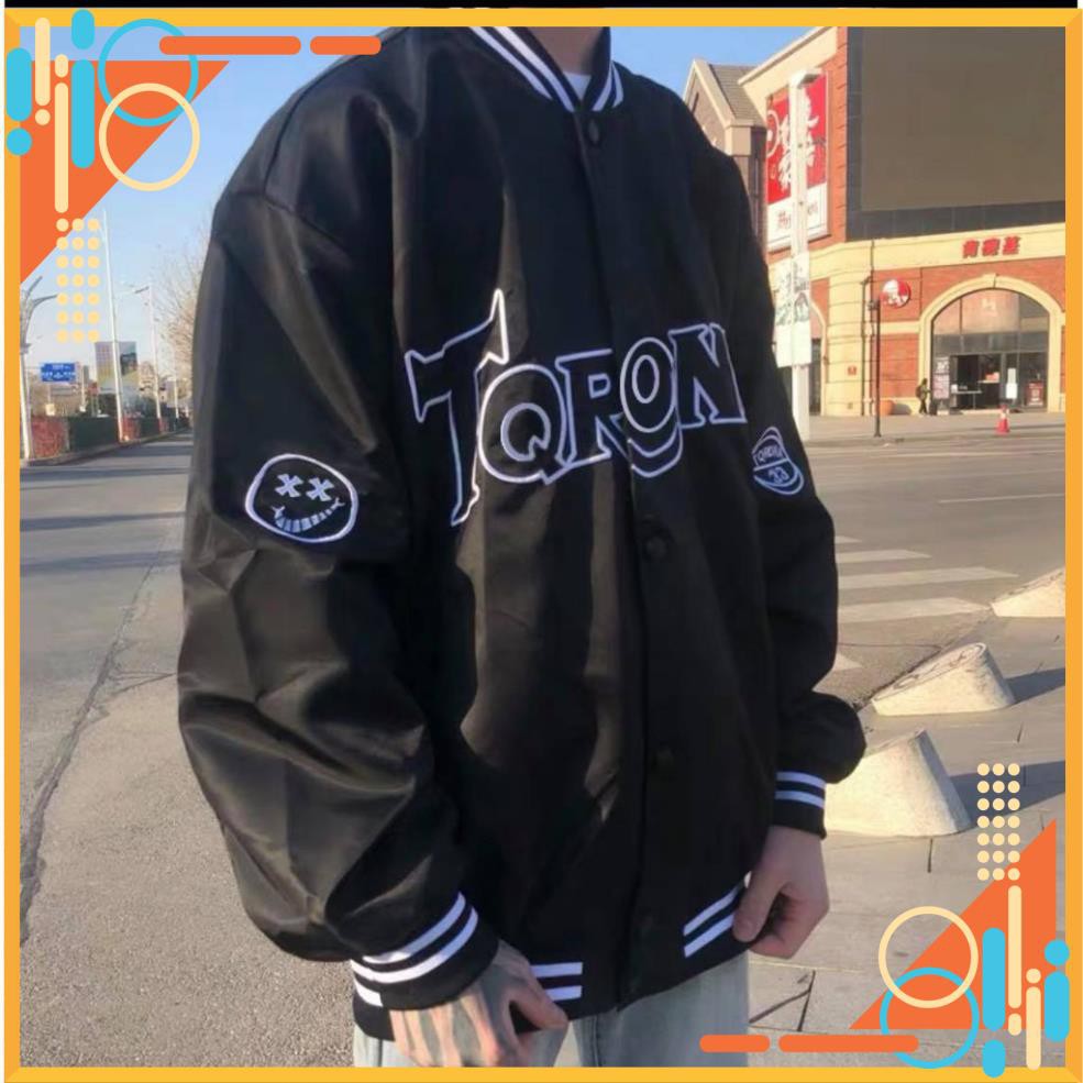 Áo Khoác dù gió BOMBER TQRONA form rộng unisex đen NAM NỮ siêu chất