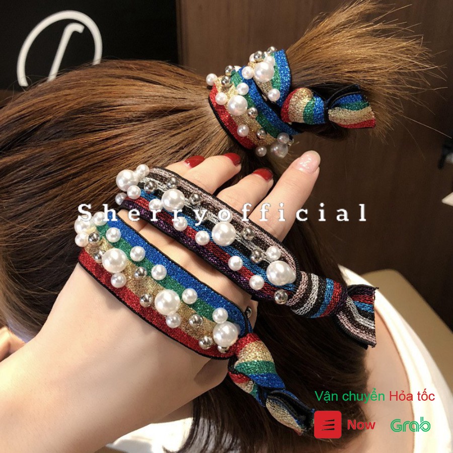 Dây cột tóc co dãn màu cầu vồng thời trang cho nữ VS4