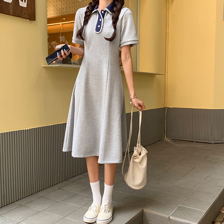 Đầm Dài Cổ Polo Ngắn Tay Thời Trang Mùa Hè Dành Cho Nữ 2022