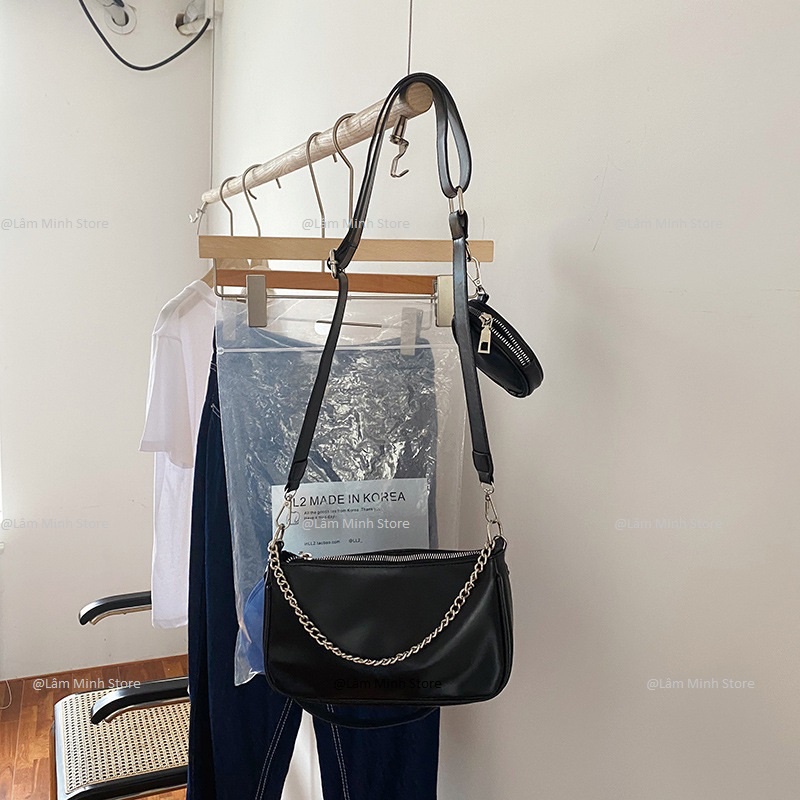 Túi Kẹp Nách Linh Store Set Bộ 2 Túi Ví Đeo Chéo Nữ 5 Chi Tiết, Túi Đeo Ngực, Đeo Bụng Thời Trang