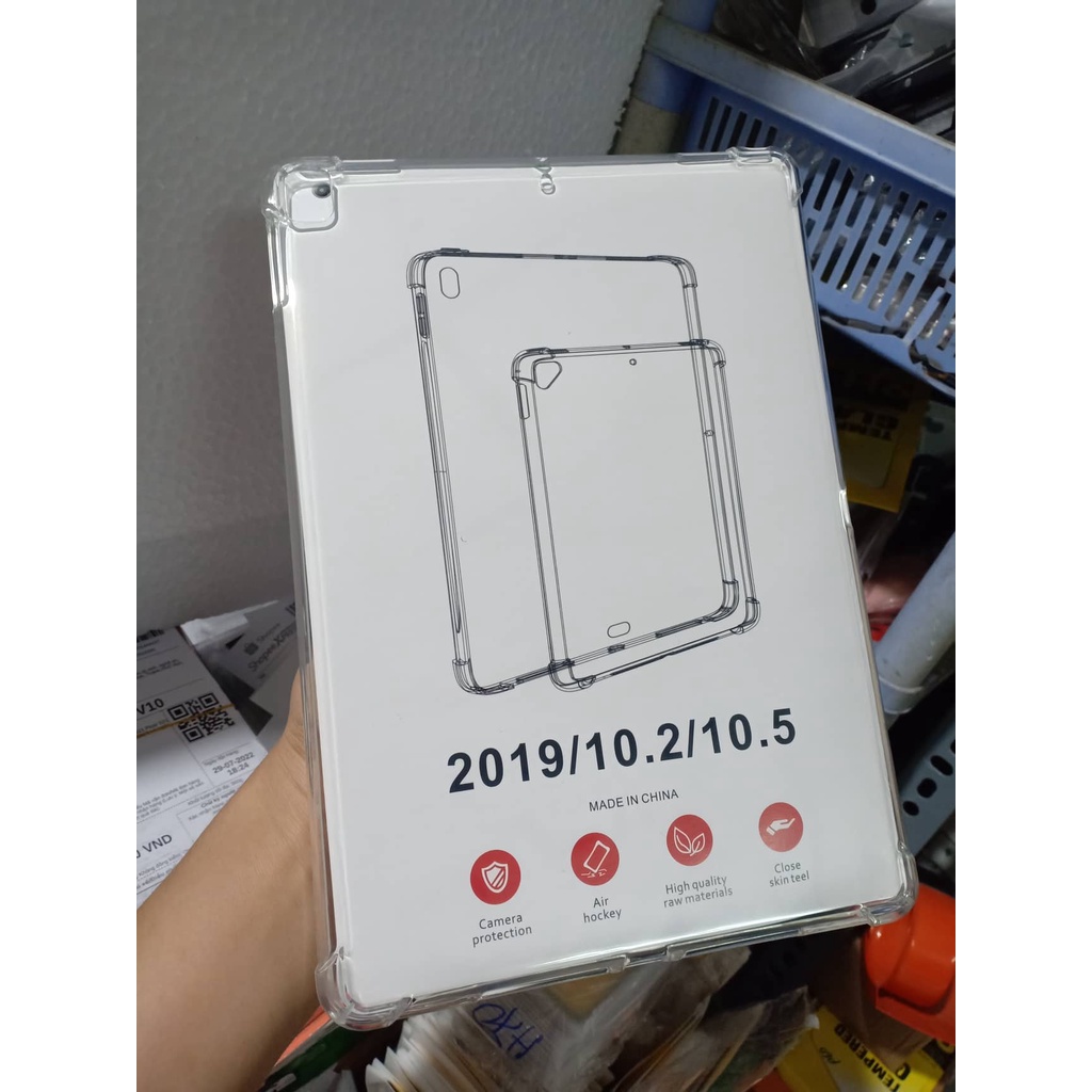 Ốp lưng dẻo trong chống sốc 4 góc cho iPad Gen 7.8.9 10.2/ Air 3 10.5 bảo vệ máy