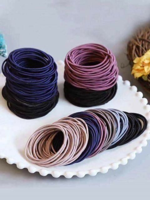 100 chun buộc tóc có hộp đựng