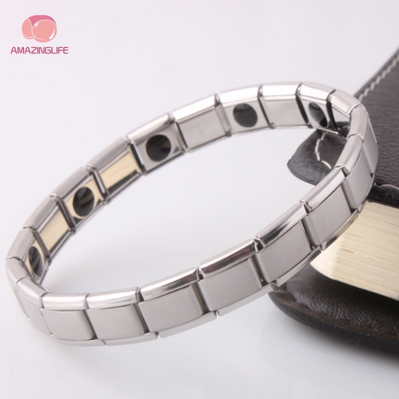1 Vòng Tay Thể Thao Cân Bằng Năng Lượng Chống Mệt Mỏi Bằng Thép Không Gỉ Có Thể Điều Chỉnh Độ Dài