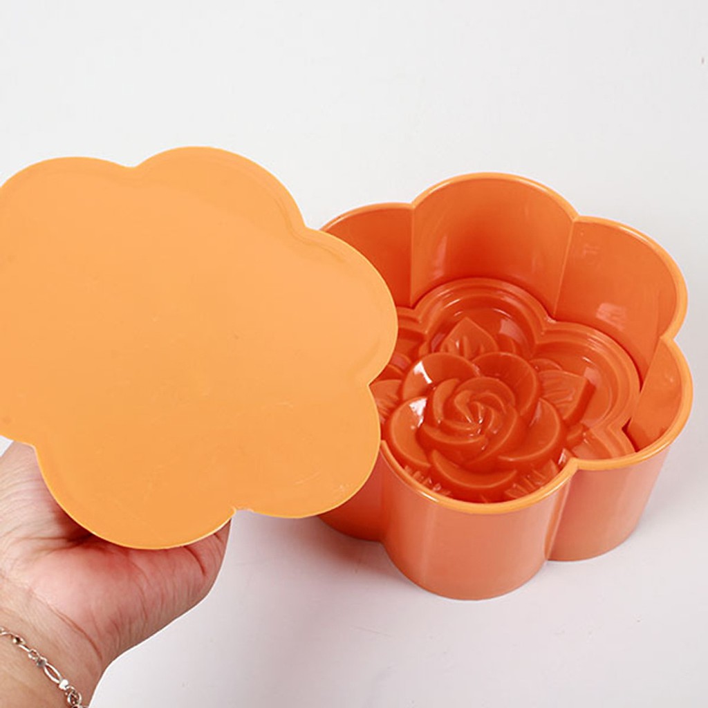 Khuôn Ép Xôi Nén Làm Bánh Trung Thu Hoa Hồng Đường Kính 12CM - 15CM
