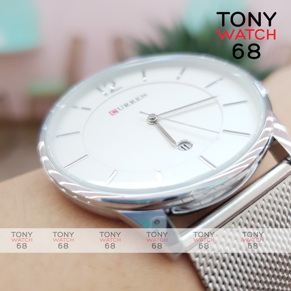 Đồng hồ nam Curren dây lụa mặt số vạch 40mm đơn giản thanh lịch chống nước chính hãng Tony Watch 68 | BigBuy360 - bigbuy360.vn