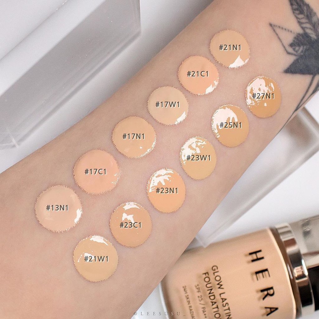 Kem Nền Hera Ma Thuật Siêu Che Khuyết Điểm Và Giữ Tone Suốt 24 Giờ - Hera Glow Lasting Foundation SPF25/PA++ 1ml