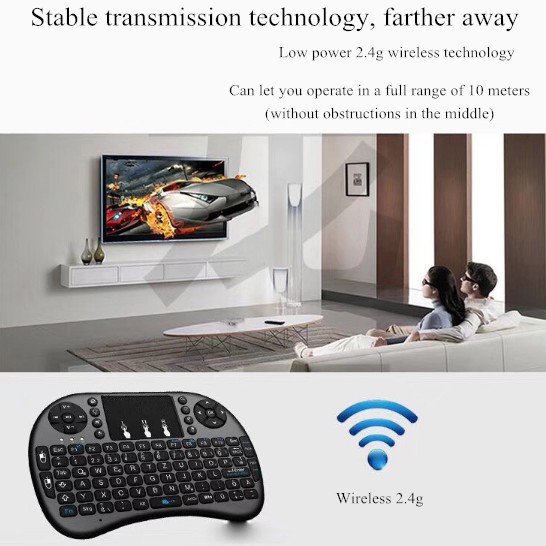 Bàn phím không dây cầm tay QWERTY có bàn di chuột cho TV BOX Android | BigBuy360 - bigbuy360.vn