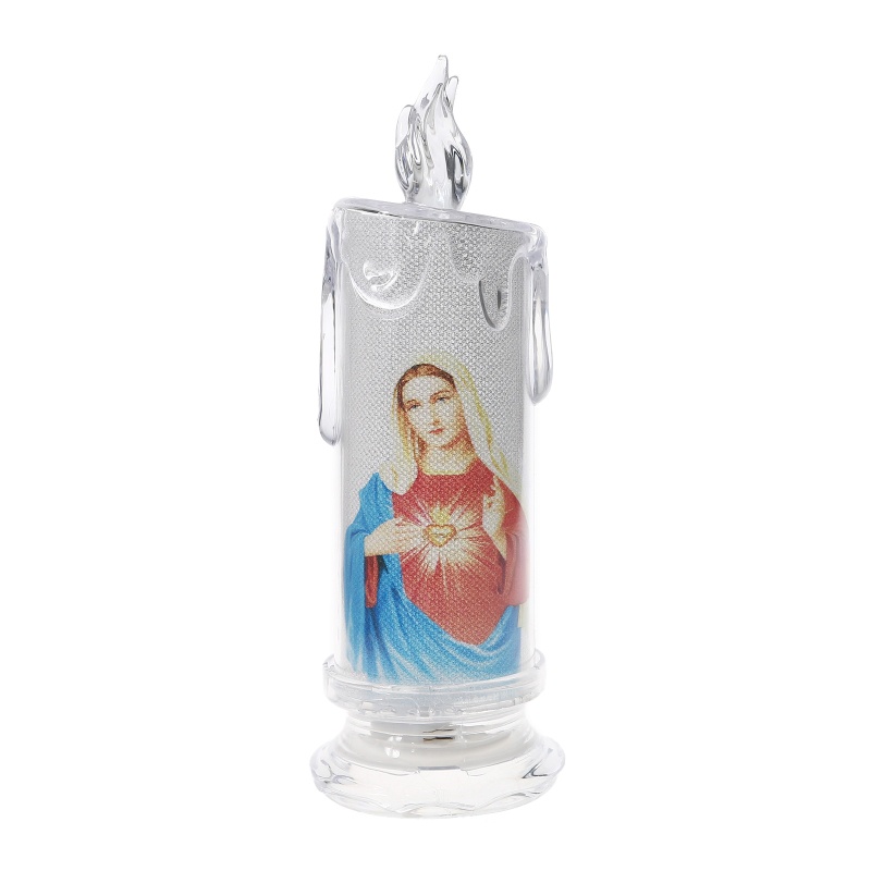 Qj Đèn LED Cầu Nguyện Không Lửa Lãng Mạn Hình Đức Mẹ Jesus Virgin Christ