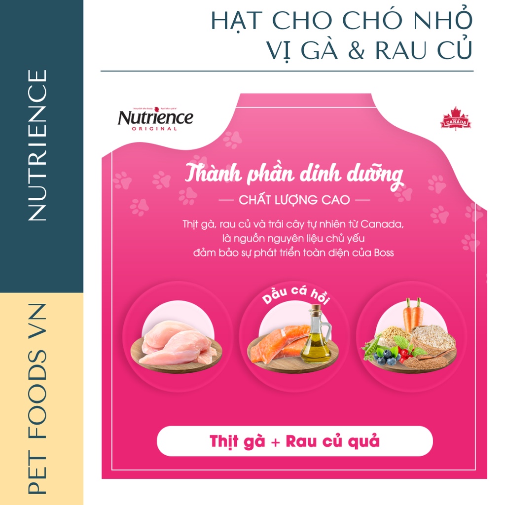 Hạt cho chó cỡ nhỏ NUTRIENCE Original Small Breed 500g vị Gà