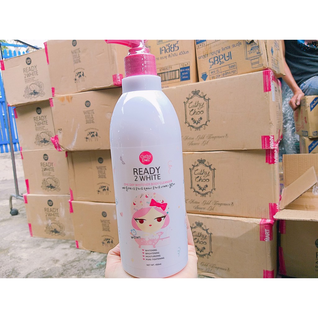 Sữa Tắm Dưỡng Trắng Da Cathy Doll Ready 2 White One Day Whitener Body Cleanser 450ml