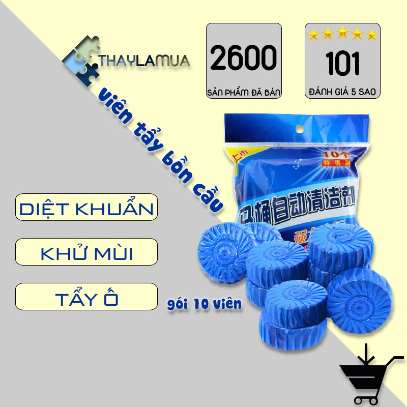 Túi 10 Viên Thả Tẩy Bồn Cầu Toilet Khử Mùi - Diệt Khuẩn - Tẩy Sạch Bám Bẩn (TBC01)