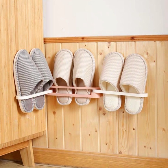Kệ để giày dép đa năng - Thanh treo giày dép dán tường gấp gọn 3 ngăn No.101255