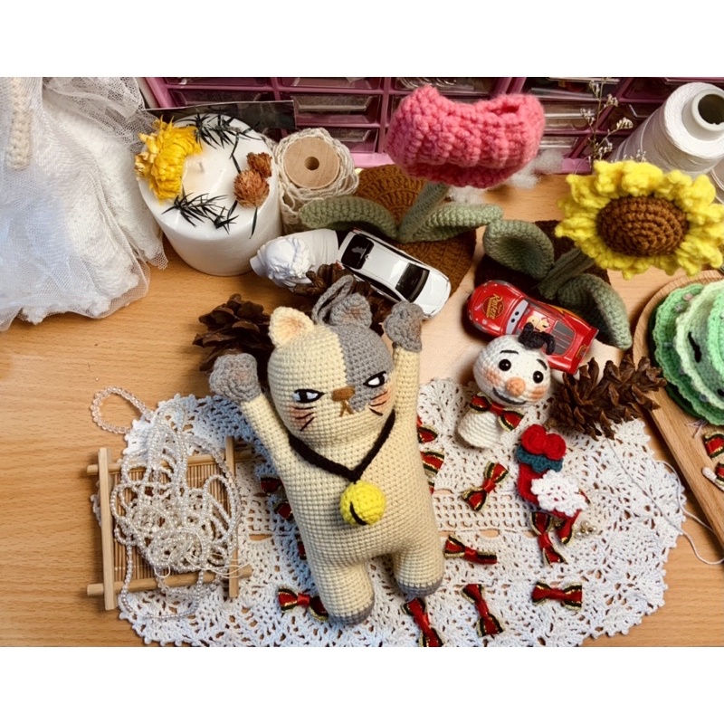 mèo len, mèo thú bông, mèo handmade (ảnh thật)