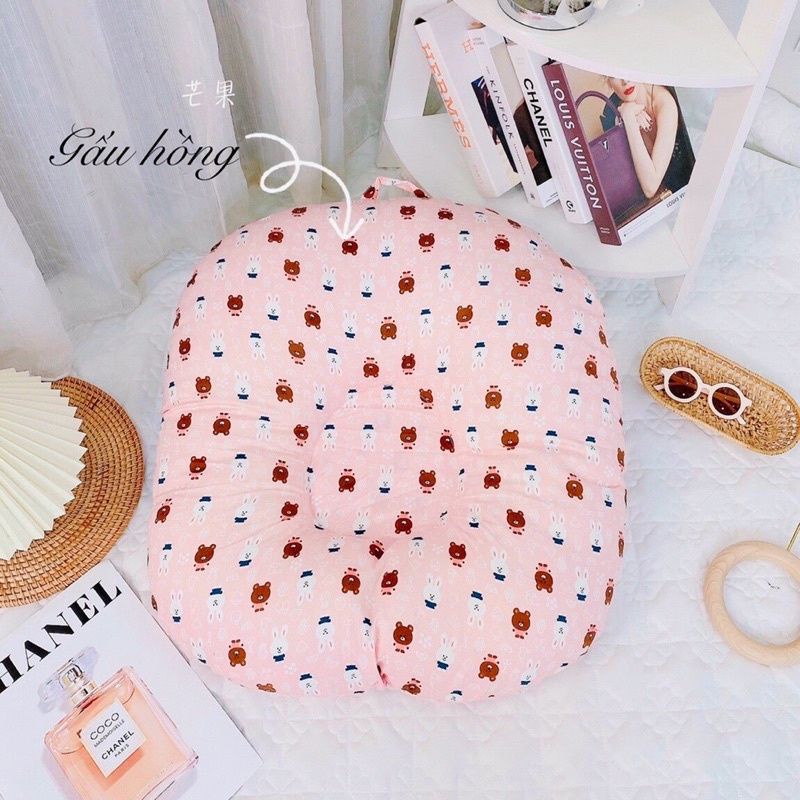 Gối Chống Trào Ngược Cho Bé Sơ Sinh Vải Cotton Hàn Thoáng Mát