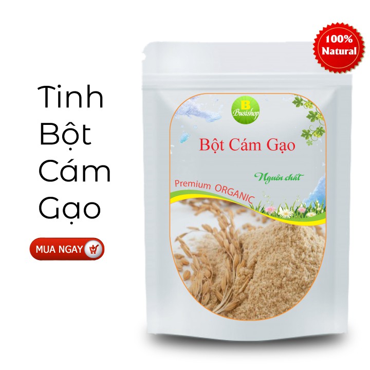 Bột cám gạo sạch nguyên chất 100g - Trắng da, cấp ẩm, mờ thâm sạm