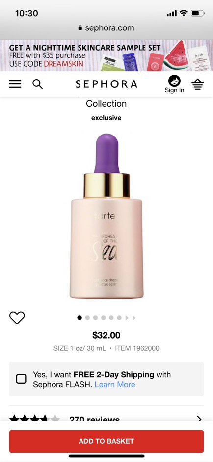 [BILL] hightlight dạng lỏng TARTE RAIN FOREST OF THE SEA RADIANCE DROP