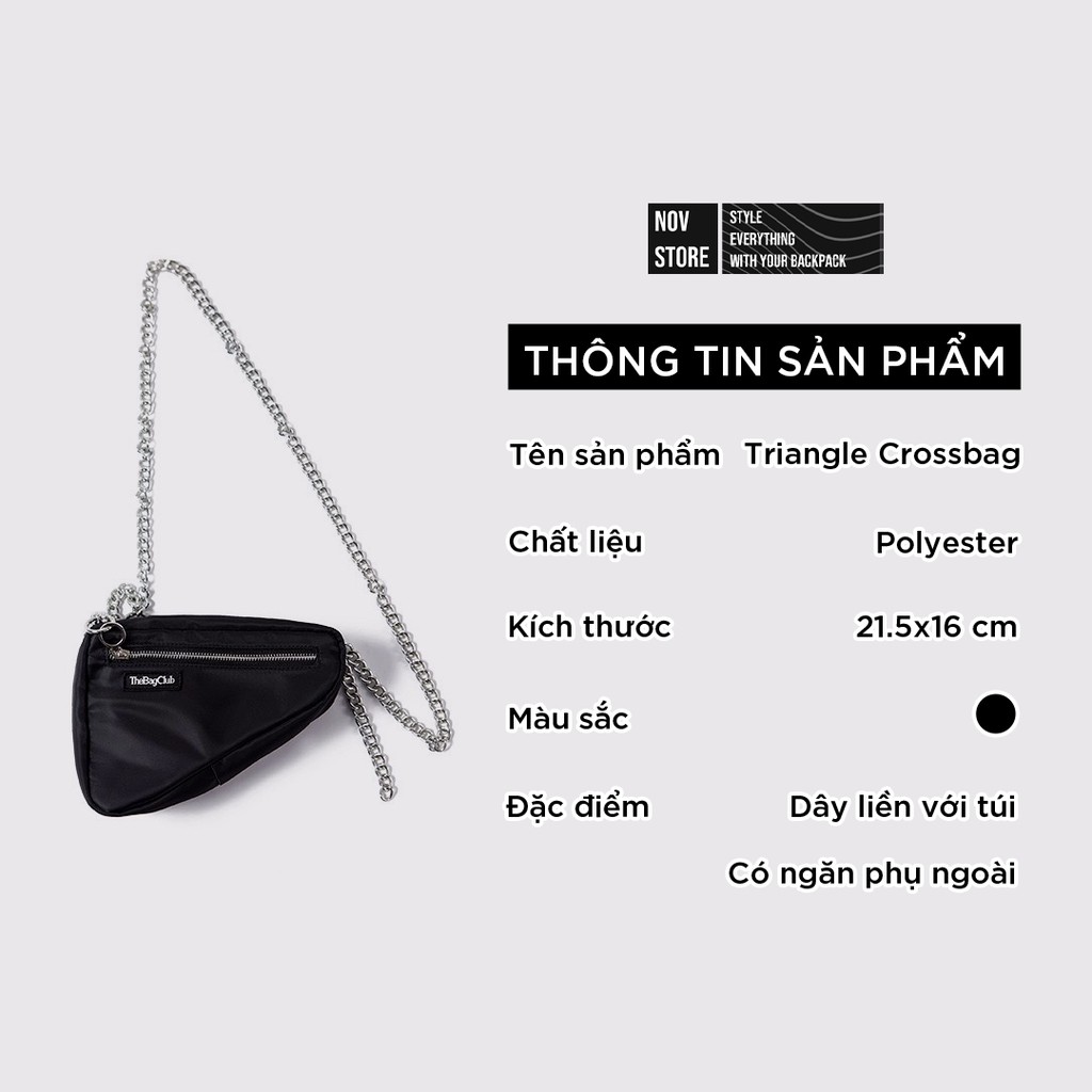 Túi vải đeo chéo unisex với dây đeo hợp kim chống gỉ, chống thấm nước chống nhăn - TRIANGLE CROSSBAG novstore