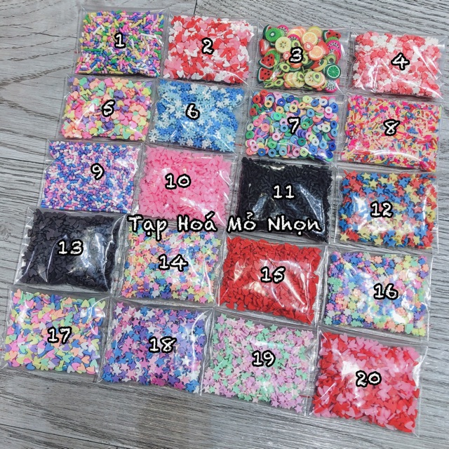 (10g) Các loại cốm và fimo trộn slime