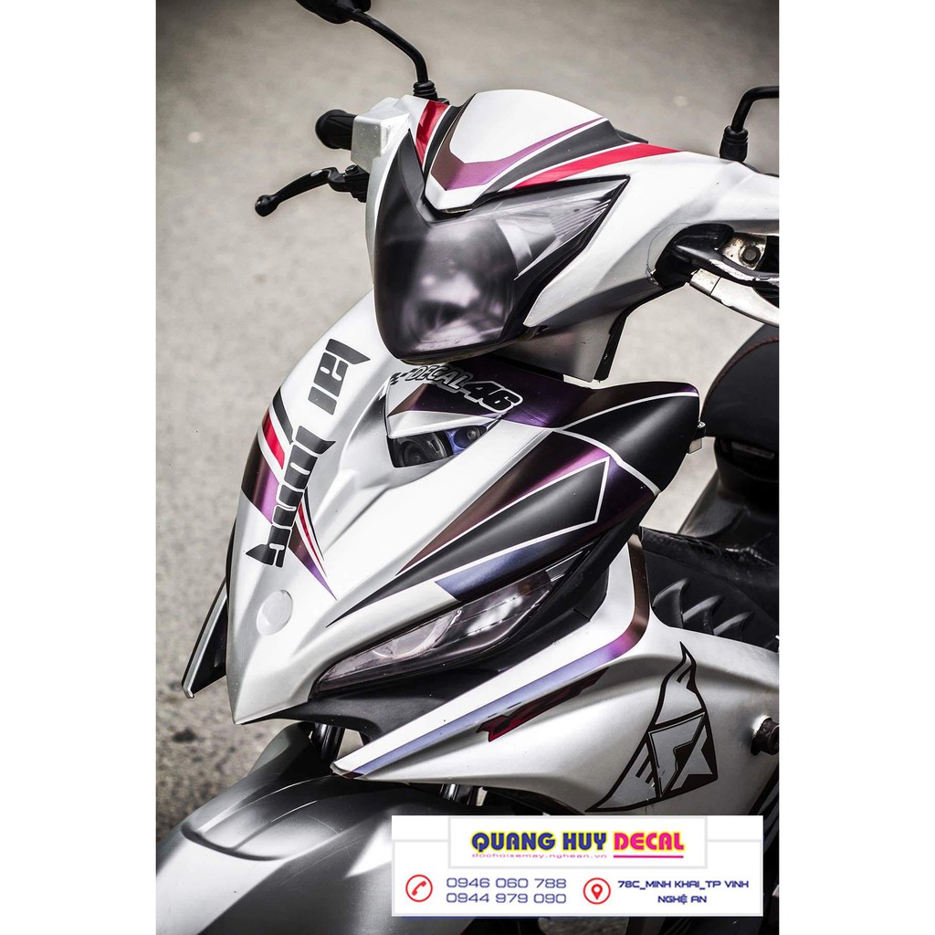 Tem trùm exciter 135 trắng đen lập thể, độ team decal xe ex dán đời 2011-2014