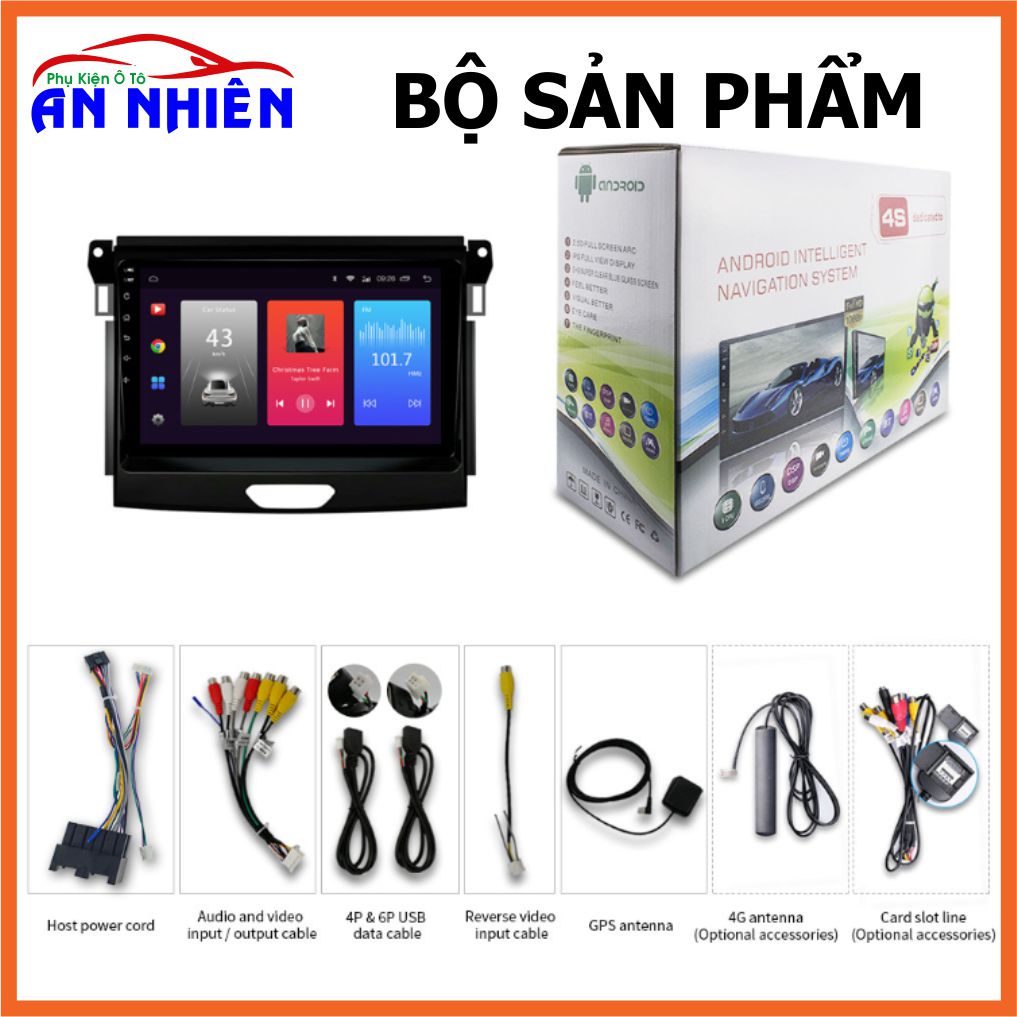 Màn Hình Android 9 inch Cho Xe RANGER/ EVEREST 2020 - Đầu DVD Android Kèm Mặt Dưỡng Giắc Zin Canbus Cho FORD RANGER