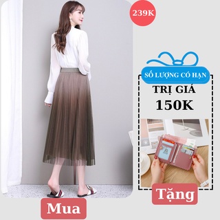 Chân Váy Loang Xếp Ly Dáng dài Màu Nâu Loang Cao Cấp Hàng Loại 1 Siêu Xinh,Chân Váy Dáng Dài Nhiều Màu Thời Trang Hè