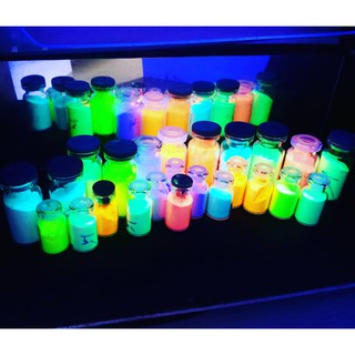 bột dạ quang 25g tặng kèm sơn pha ( tặng que vẽ, cọ vẽ )