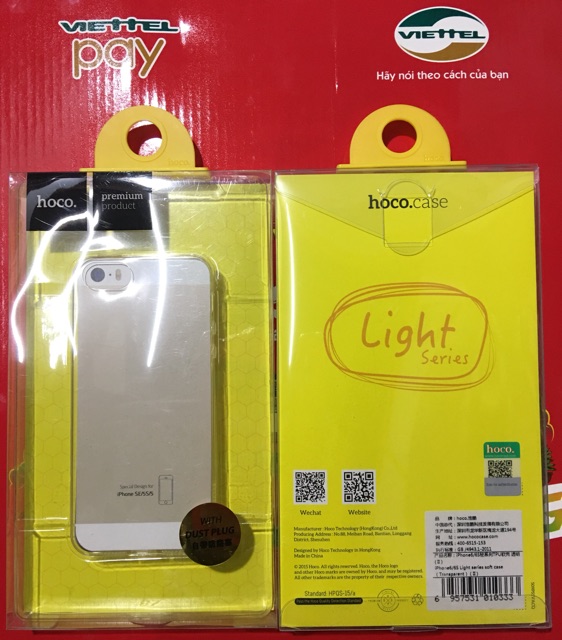 Ốp Lưng Trong Suốt Hoco cho các dòng iphone  từ 6G đến 12 promax