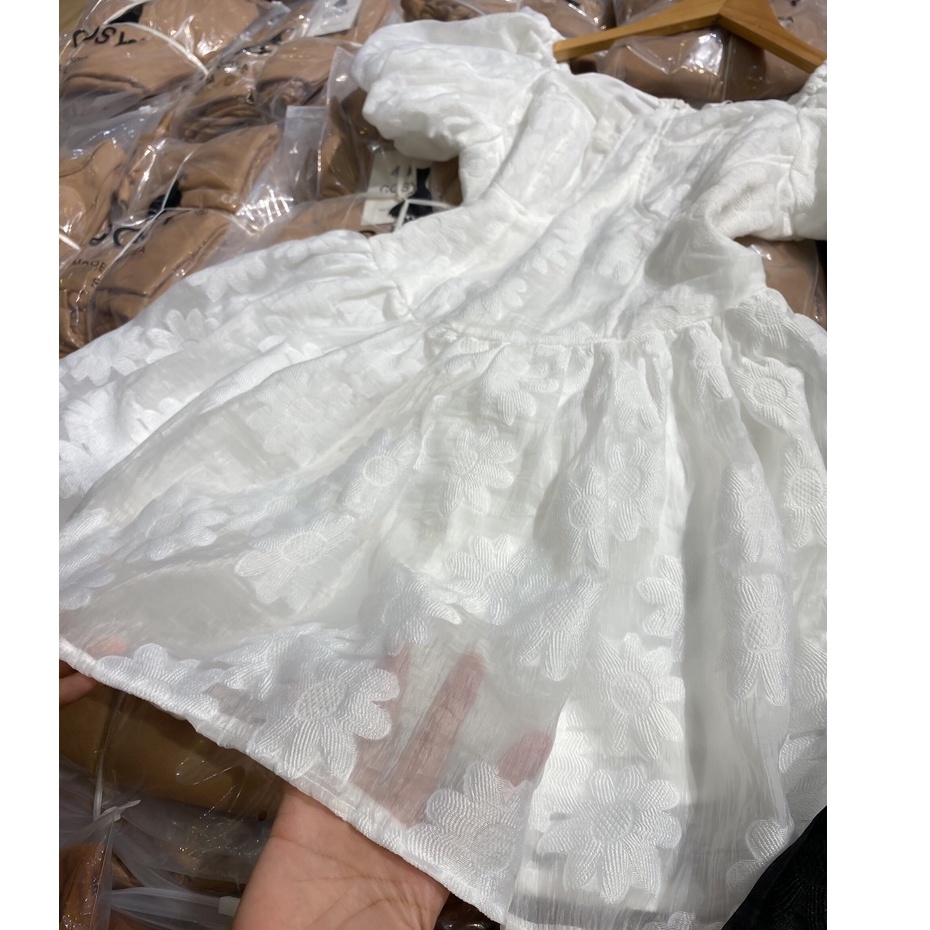 Đầm dạo phố chất ren hoa mặt trời tay bồng xinh xắn dễ thương - Enda | BigBuy360 - bigbuy360.vn
