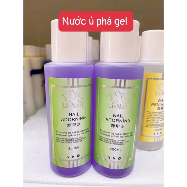 Nước lau gel, Nươc ủ phá gel Li - Nail 200ml chính hãng, mùi thơm nhẹ