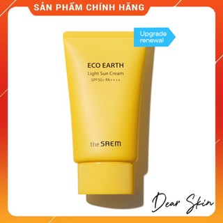 Kem Chống Nắng (Vàng) The Saem Eco Earth Light Sun Cream SPF50+ 50g