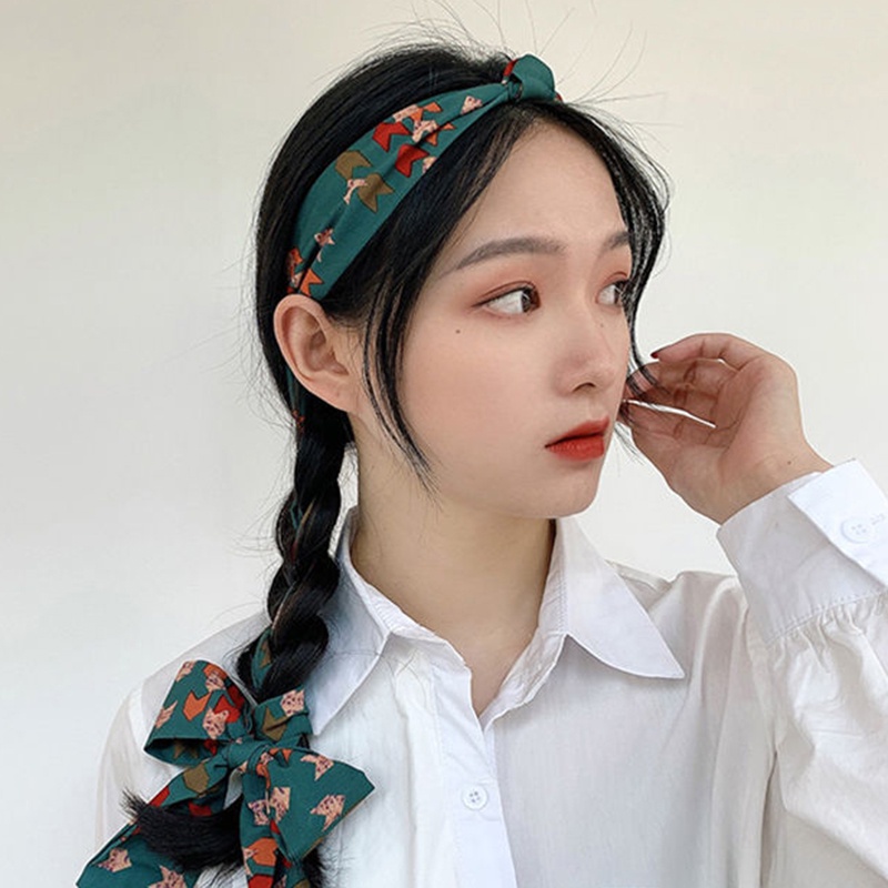 【HÀNG MỚI VỀ】Phụ Kiện Tóc Khăn Quàng Cổ Hẹp Nhỏ Retro Streamer Pháp Khăn Quàng Cổ Ruy Băng Phối Hợp In Băng đô Nữ Buộc Tóc ZOE MM