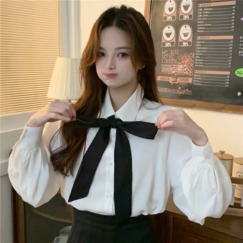 [Hàng order] Áo sơ mi trắng tay bồng