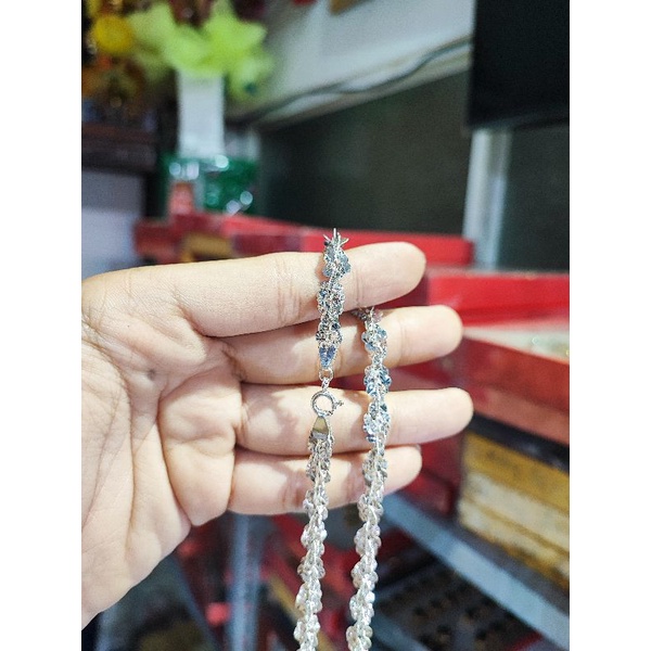 Dây chuyền Xoắn lá Bạc Ý mạ Bạch Kim Vàng Trắng nam nữ