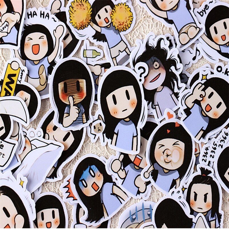 Sticker Smile Brush 30-60 cái ép lụa / Hình dán Smile Brush cartoon