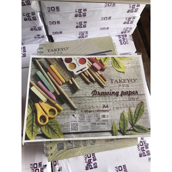 Giấy vẽ Takeyo khổ A4/A3 định lượng 100gsm,20 tờ/tập giấy phác thảo sketchbook cho bé tập vẽ