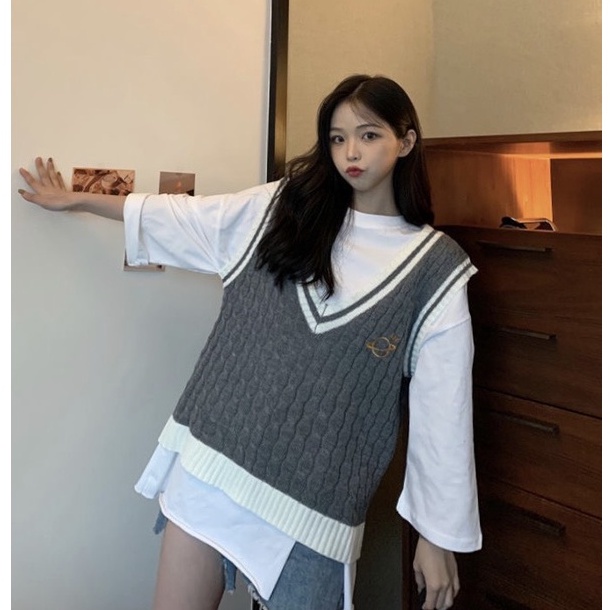 Gile Len Nam Nữ Dáng Rộng, Áo Len Gile Unisex GUMAX Thời Trang Cao Cấp Cổ Chữ V FreeSize Kiểu Dáng Hàn Quốc