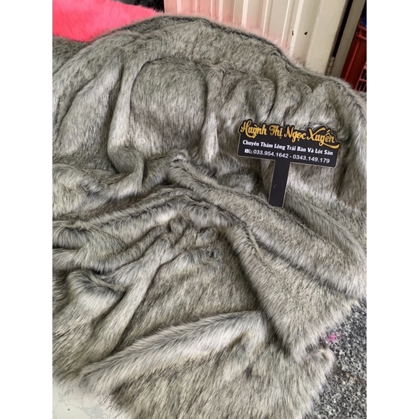 THẢM LÔNG CHỤP HÌNH , LIVE TREAM SẢN PHẨM MÀU XÁM TRẮNG LÔNG DÀI