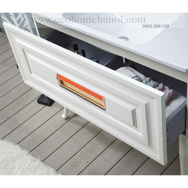 Tay nắm âm cánh tủ  viền phối da cao cấp CH8022