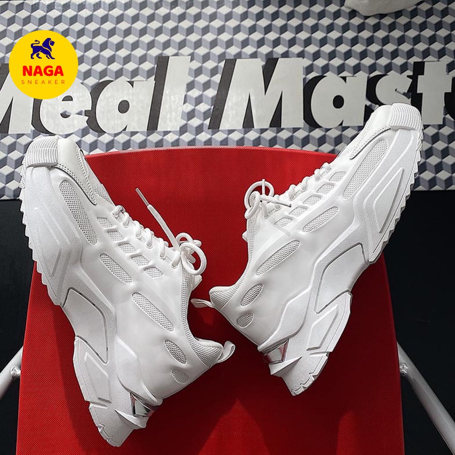 Giày nam trắng , giày sneaker trắng cao cấp chính hãng siêu hot 2021 tăng chiều cao 6cm NAGA09 (video + ảnh thật )