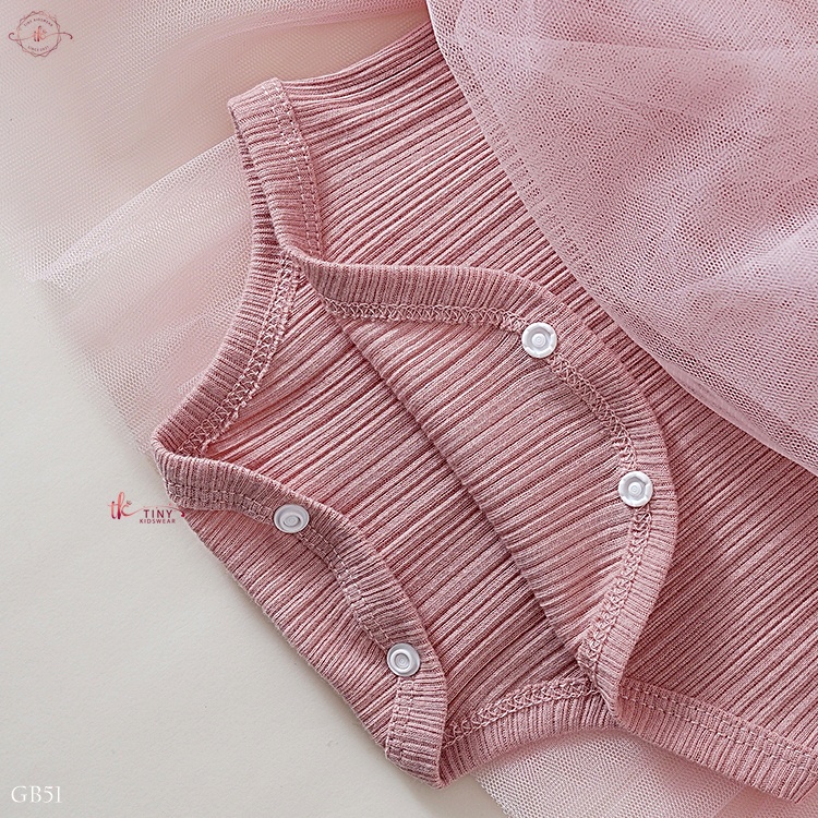Váy Công Chúa Bé Gái Sơ Sinh, 1 Tuổi, Đầm Đầy Tháng, Thôi Nôi Tặng Kèm Băng Đô Cho Bé Gái Từ 3-11kg [GB51]