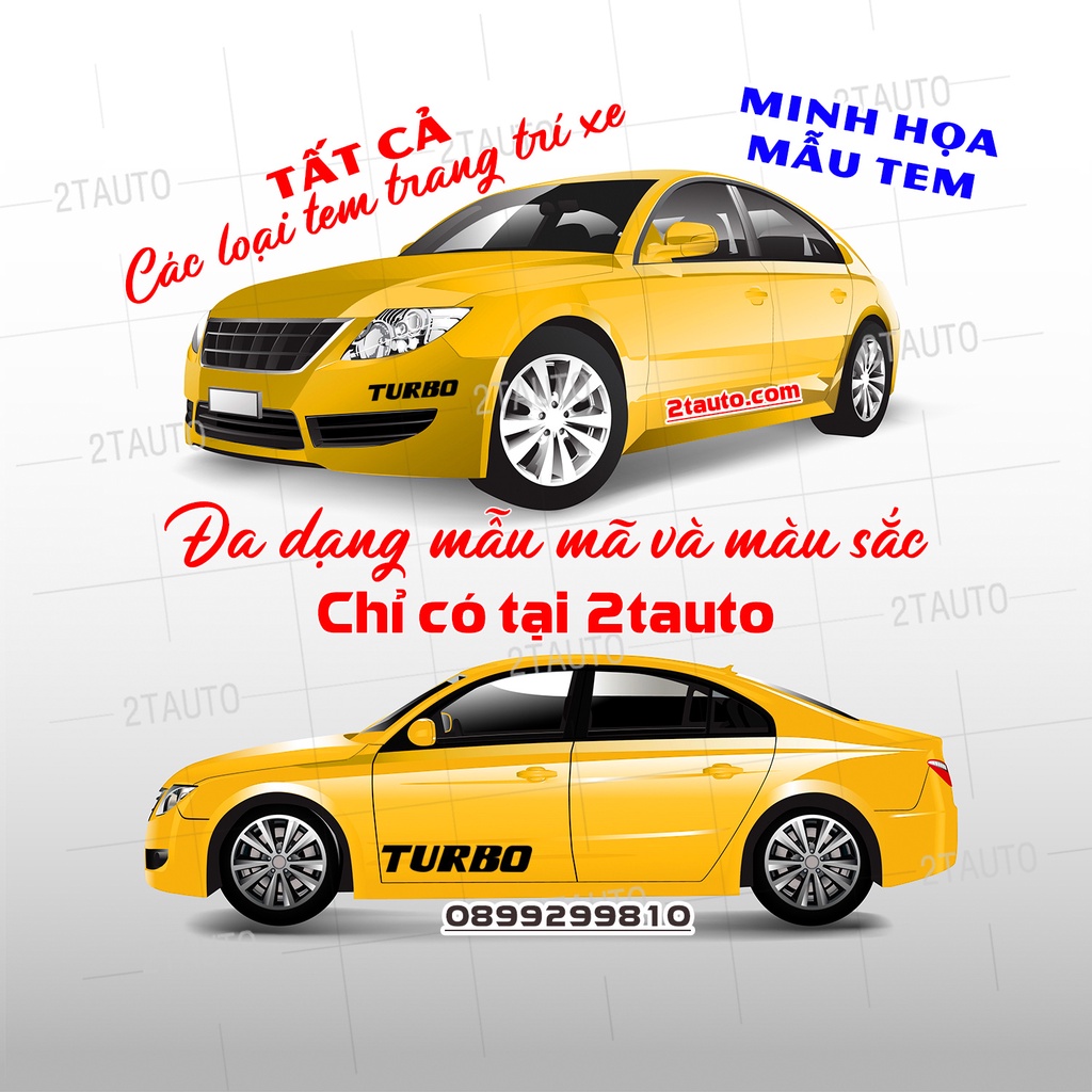 [GIÁ GỐC] Sticker chữ TURBO tem dán trang trí ô tô xe hơi chống nước, chống phai màu, mẫu mã đa dạng độc đáo - MẪU 9