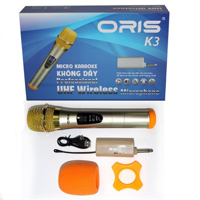 Micro không dây UHF Wireless ORIS K3-1 micro chống hú tốt,cực hút tiếng