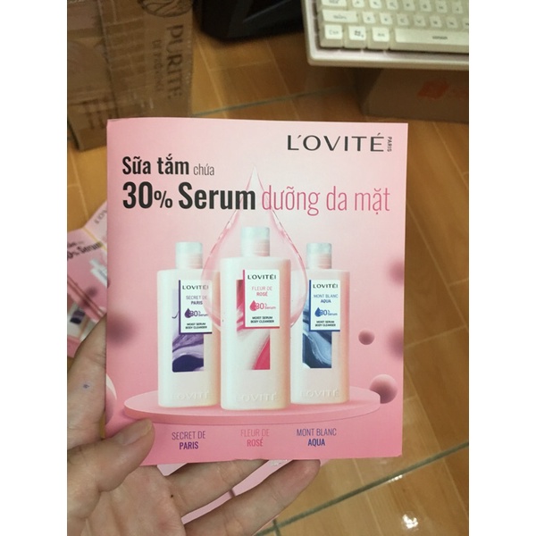 10 combo Sữa Tắm Dưỡng Ẩm L’Ovité Serum Body Cleanser 6gr  với công thức CHỨA 30% SERUM DƯỠNG DA MẶT 6gr