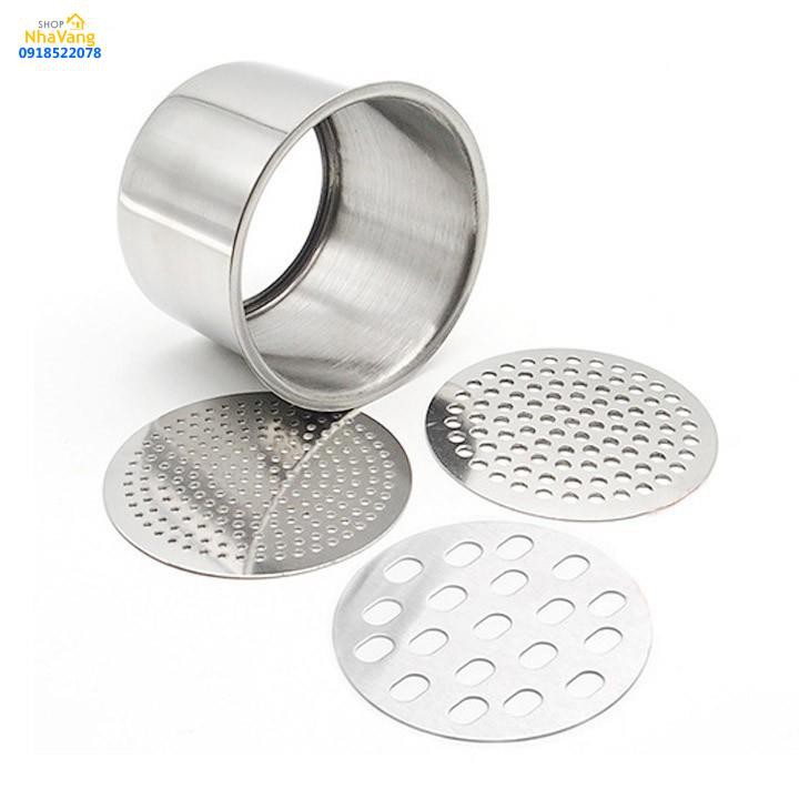 Dụng cụ nghiền khoai tây - Ép củ quả - Làm bún mì 3 vỉ khuôn Inox