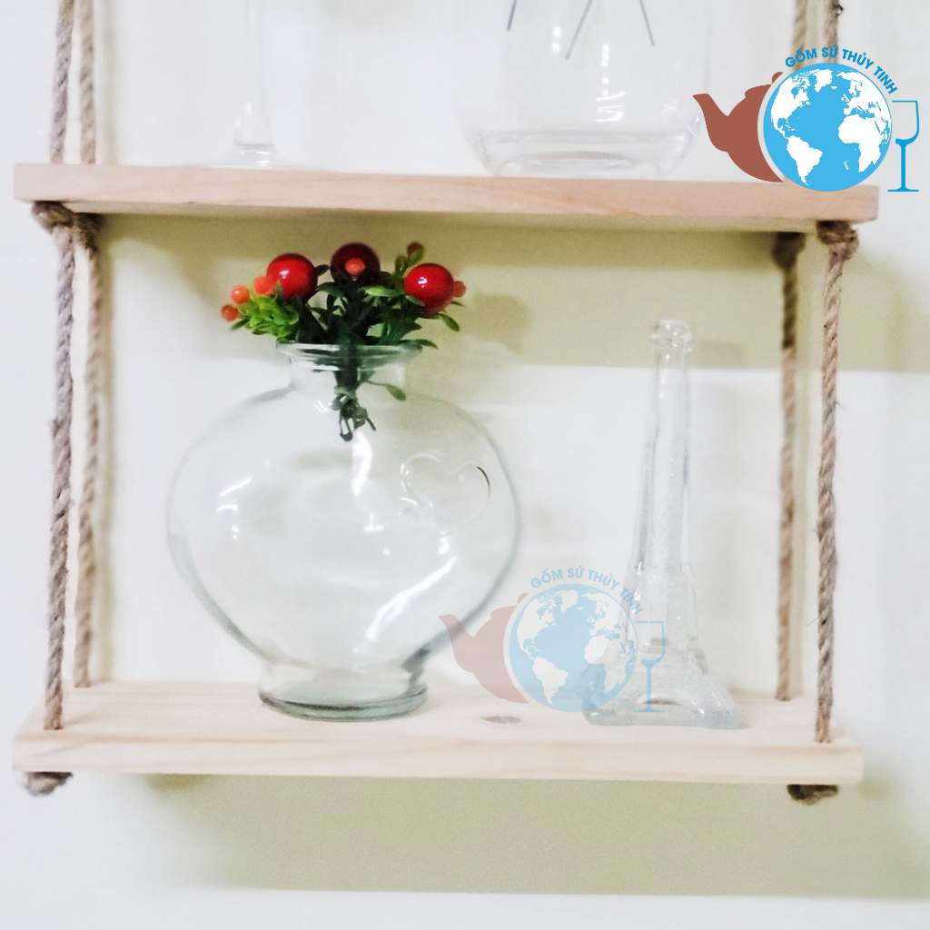 Khung gỗ treo tường 2 tầng trang trí nhà cửa cực xinh 40x10 / 35x10 / 30x10