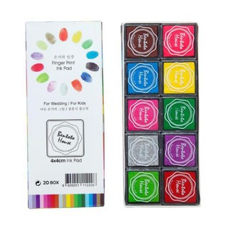Màu Vẽ Vân Tay (Hàng Xuất Hàn Quốc - hộp 20 màu) - Finger Print Ink Pad